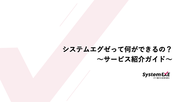 システムエグゼって何ができるの？：サービス紹介ガイド